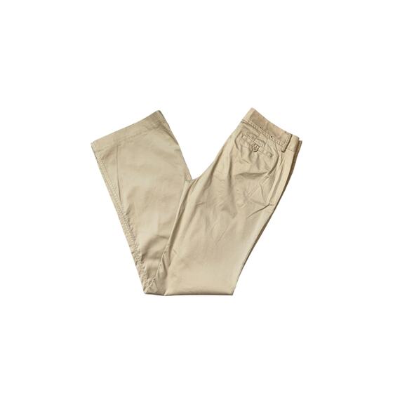 Banana Republic Womens Martin Fit Khaki Wide Leg Trousers Size 10L Cotton Blend - Picture 1 of 8
